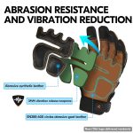 Vgo... 1-Pair -4℉ or above Winter Waterproof High Dexterity Heavy Duty Mechanic Glove, Rigger Glove, Anti-vibration, Anti-abrasion, Touchscreen (Size L, Brown, GA8954FW) - Image 5